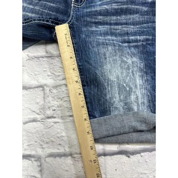 Women's Pre-Owned‎ Ariya Jean Shorts Size 13/14 Flap Pockets Embroideries - Picture 9 of 12